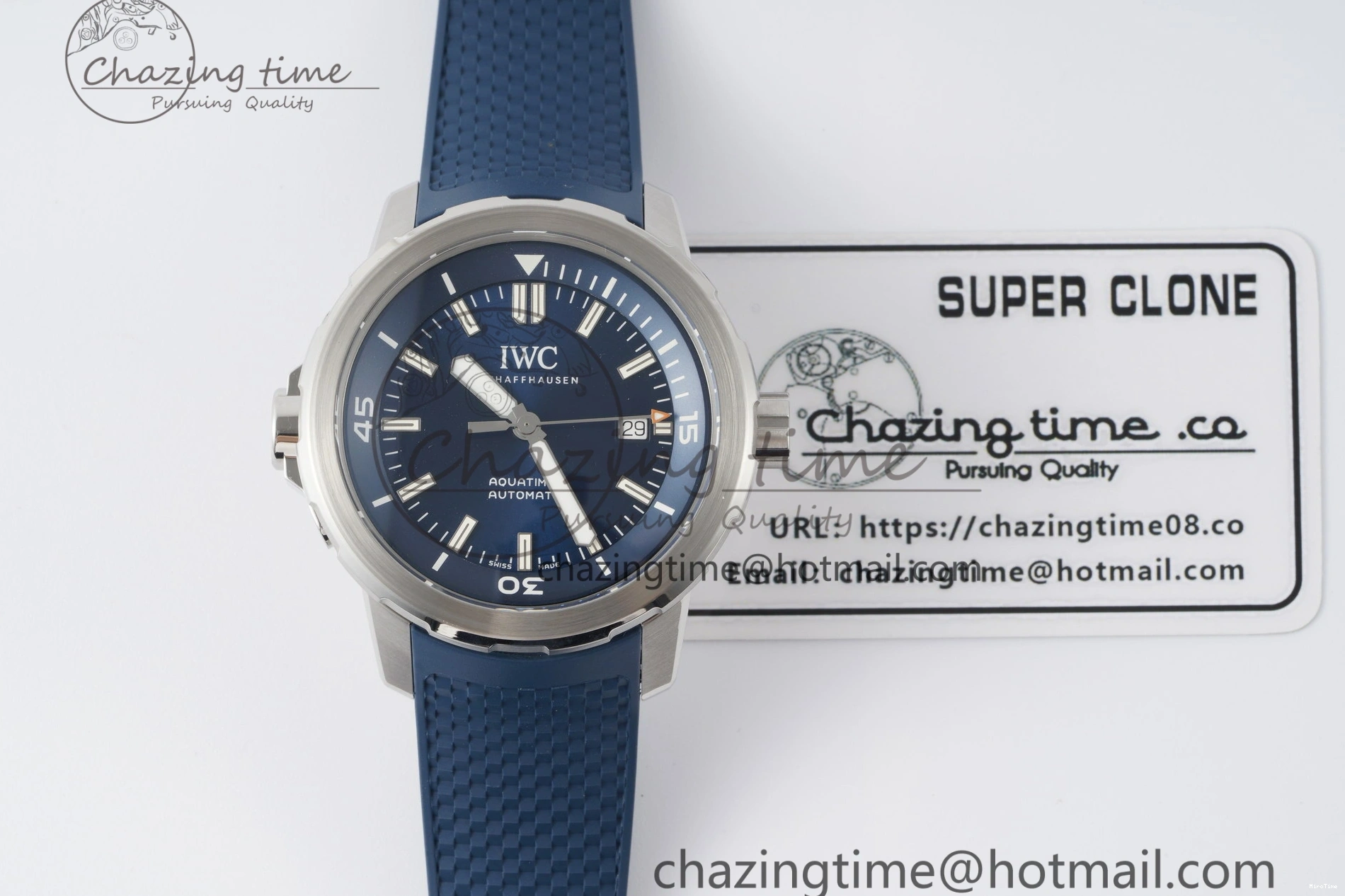 MIROTIME 0206 Attractive Aquatimer Chrono SS RSF 1:1 Best Edition Blue Dial on Blue Rubber Strap A 7056